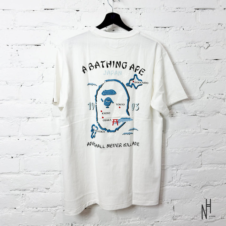 Bape Japan Exclusive Japan Souvenir Tee White Blue N-Hype koszulka męska