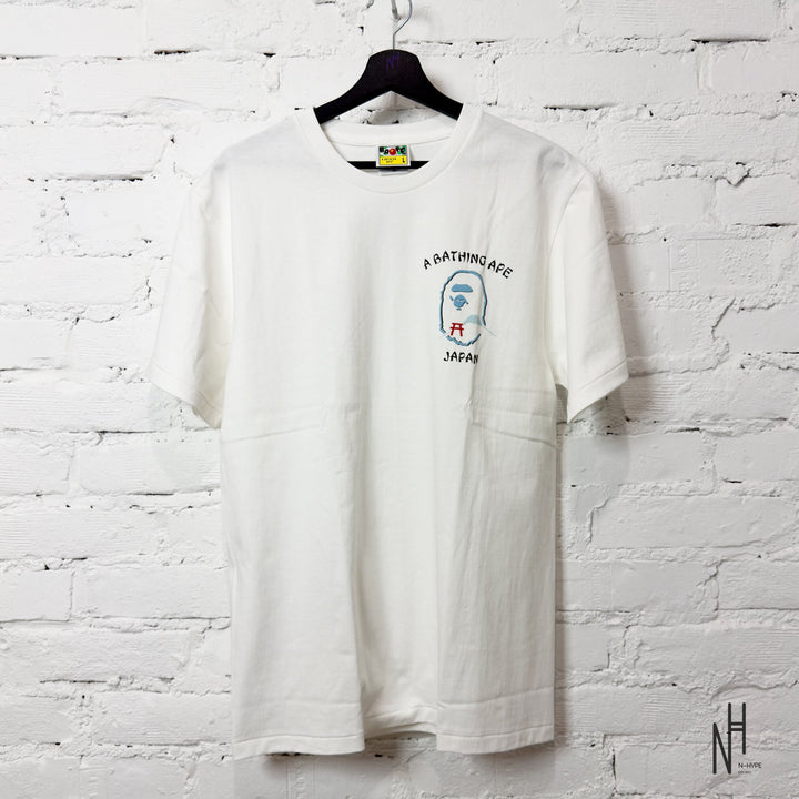 Bape Japan Exclusive Japan Souvenir Tee biała z niebieskim N-Hype koszulka męska