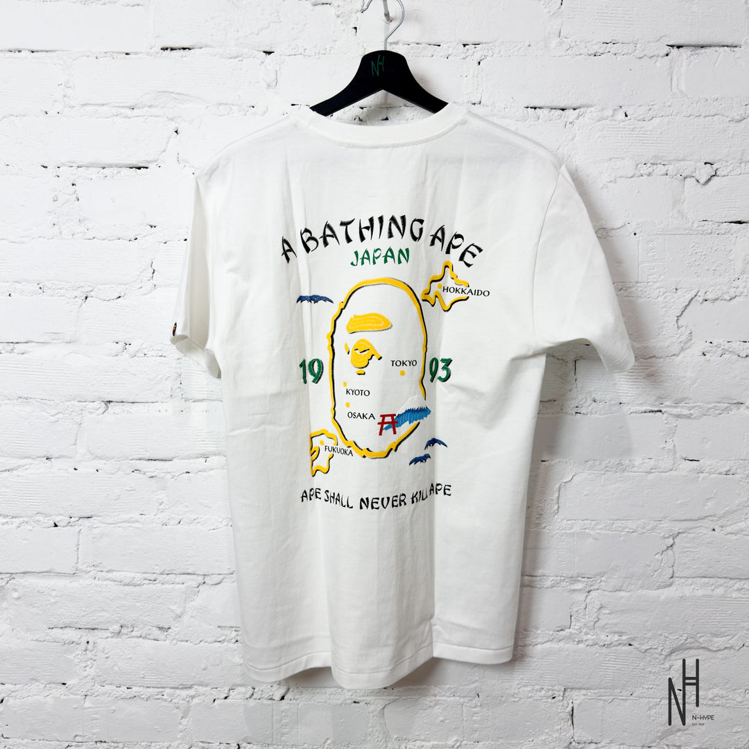 Bape Japan Exclusive Japan Souvenir Tee White Yellow koszulka męska N-Hype