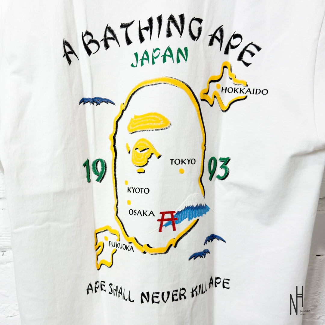 Bape Japan Exclusive Japan Souvenir Tee biała żółta N-Hype koszulka