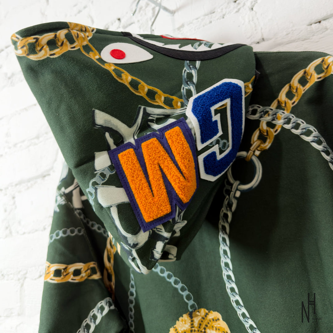 BAPE Jewels Shark Full Zip Hoodie Green - zdjęcie 4 - N-Hype