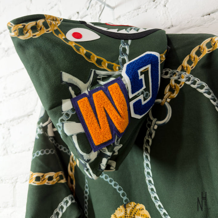 BAPE Jewels Shark Full Zip Hoodie Green - zdjęcie 4 - N-Hype