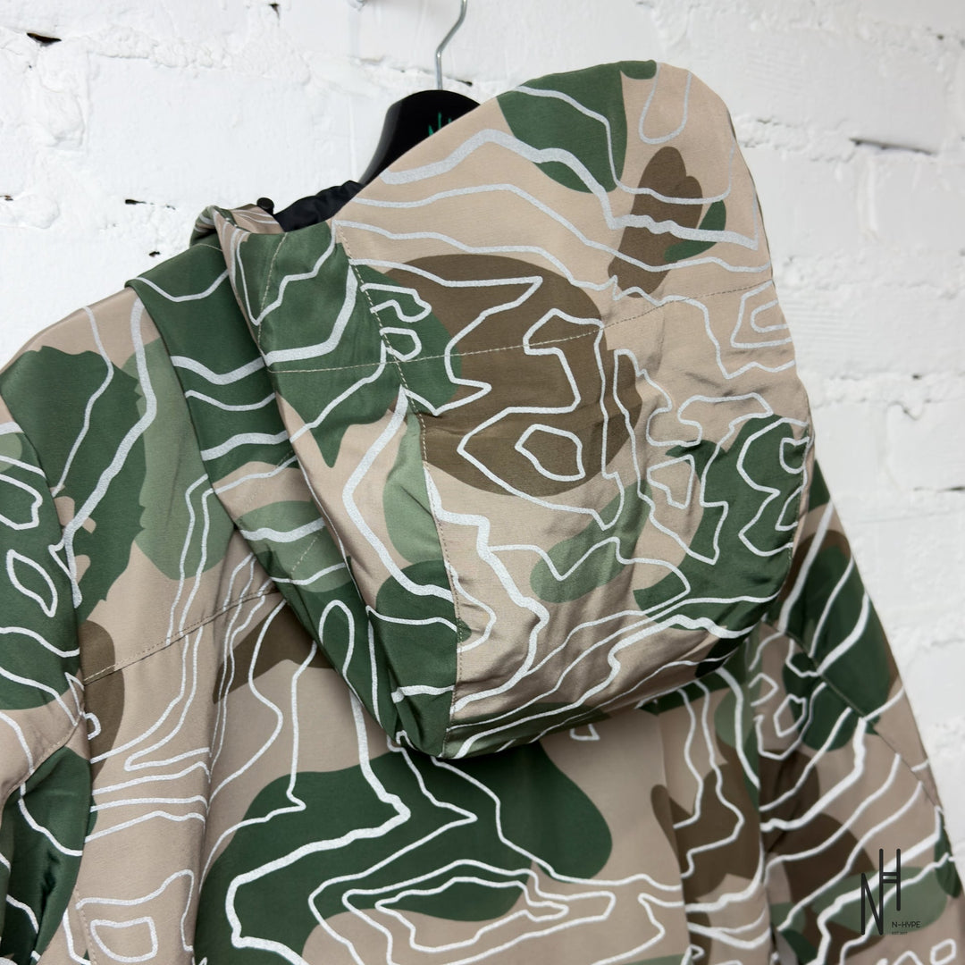 BAPE Layered Line Camo Shell Jacket Beige N-Hype men's streetwear fashion trend iconic camouflage design.