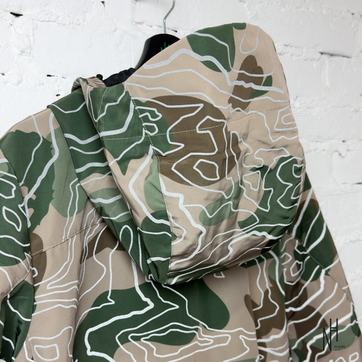 BAPE Layered Line Camo Shell Jacket Beige N-Hype men's streetwear fashion trend iconic camouflage design.