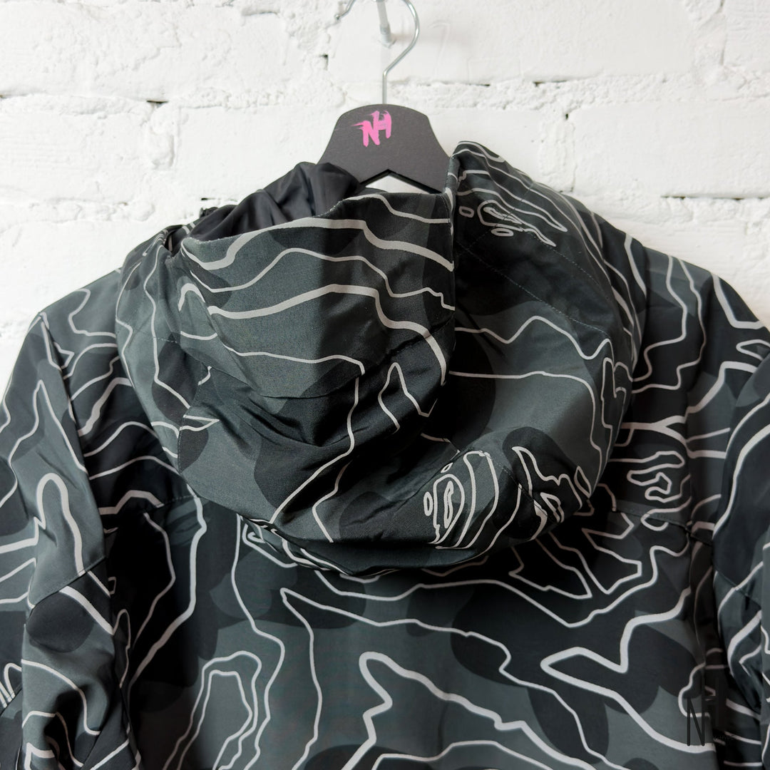 Bape Layered Line Camo Shell Jacket Black N-Hype streetwear jacket.