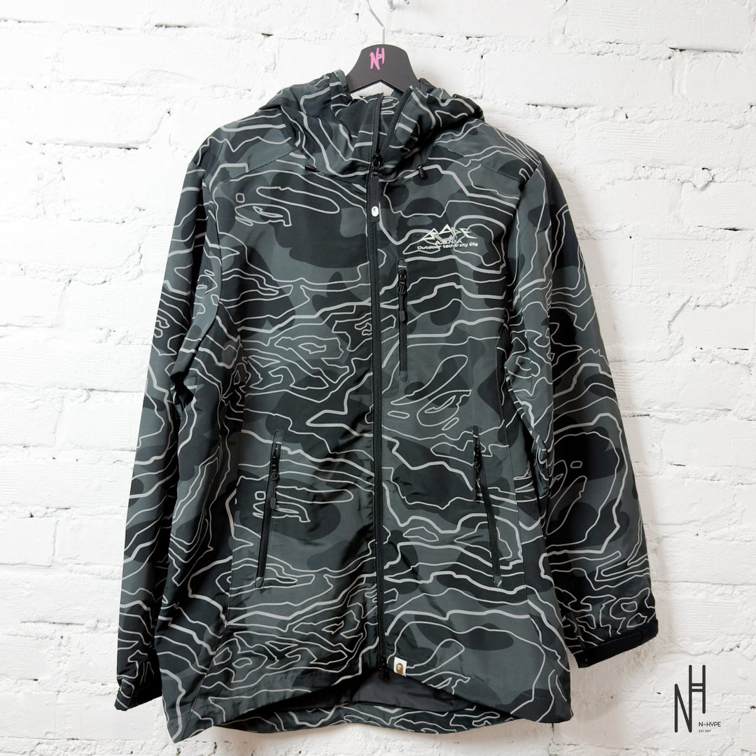 Bape Layered Line Camo Shell Jacket Black N-Hype streetwear jacket