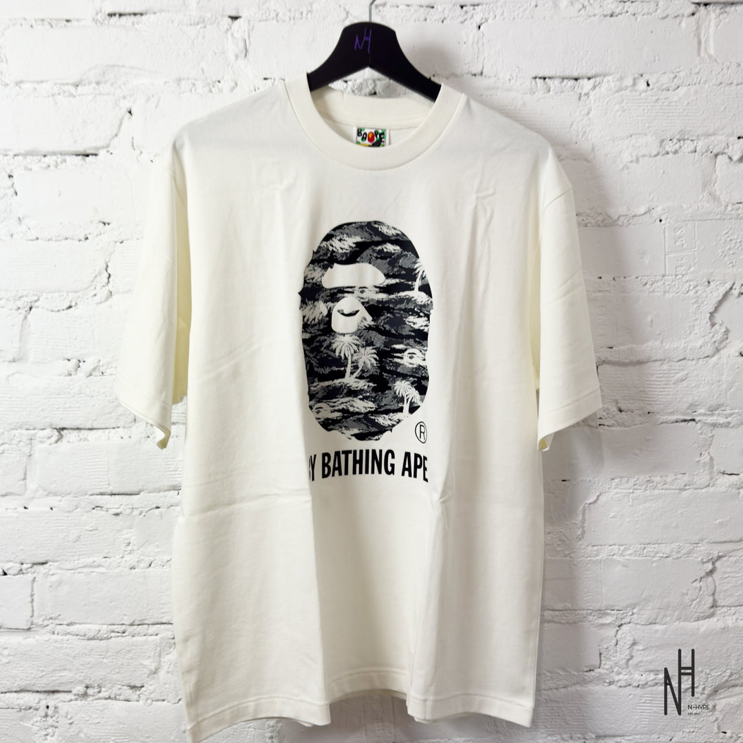 BAPE Palm Tree Camo By Bathing Ape Relaxed Fit Tee Ivory streetwear N-Hype.