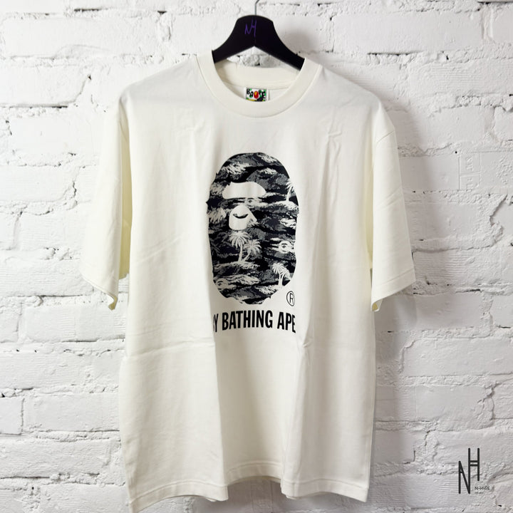 BAPE Palm Tree Camo By Bathing Ape Relaxed Fit Tee Ivory streetwear N-Hype.