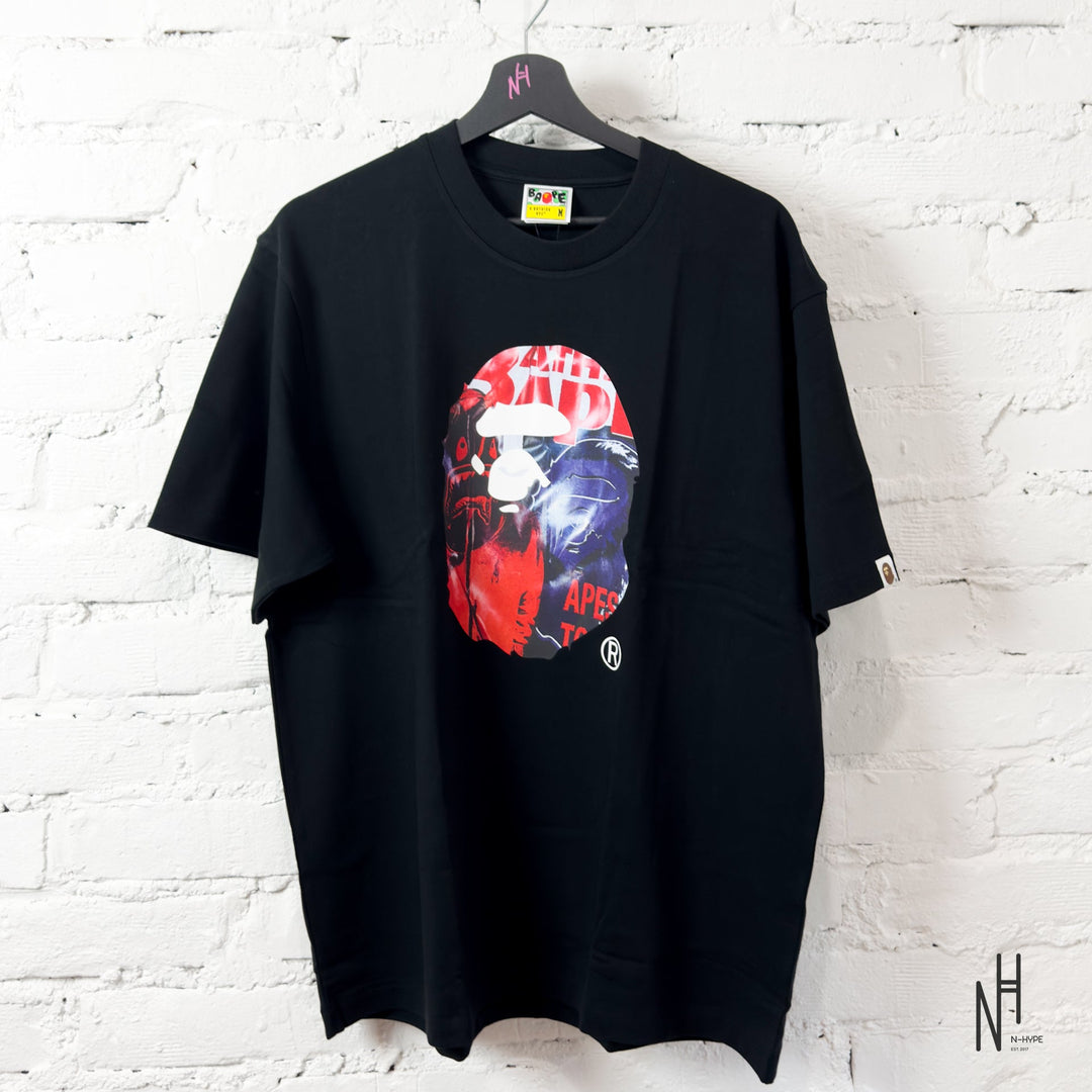BAPE Photo Print Ape Head Relaxed Fit Tee Black N-Hype koszulka męska streetwear