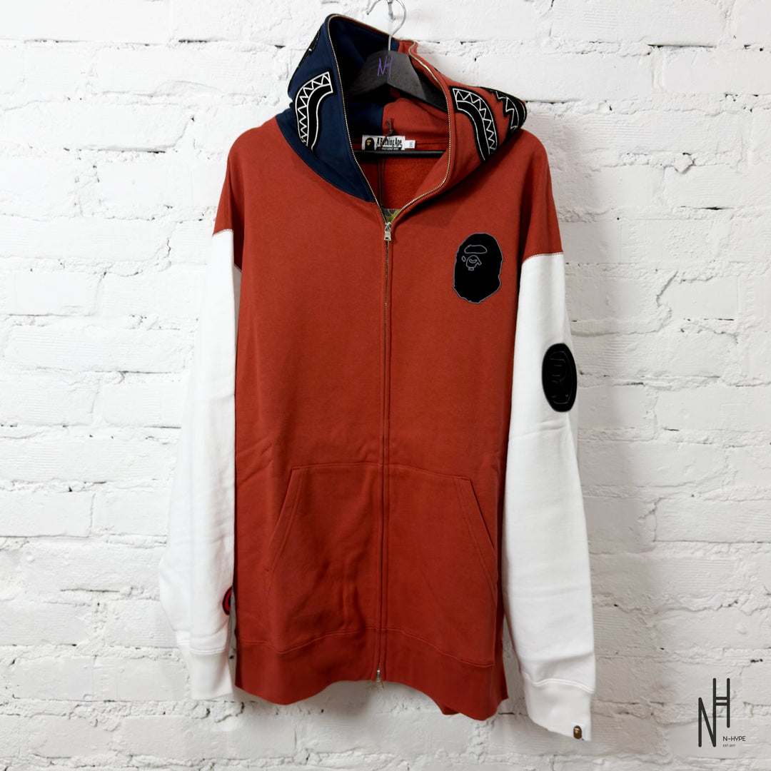 BAPE Shark Full Zip France Hoodie Burgundy marki BAPE N-Hype