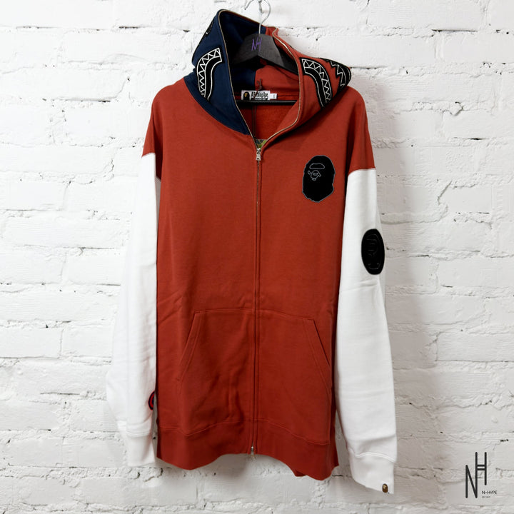 BAPE Shark Full Zip France Hoodie Burgundy marki BAPE N-Hype