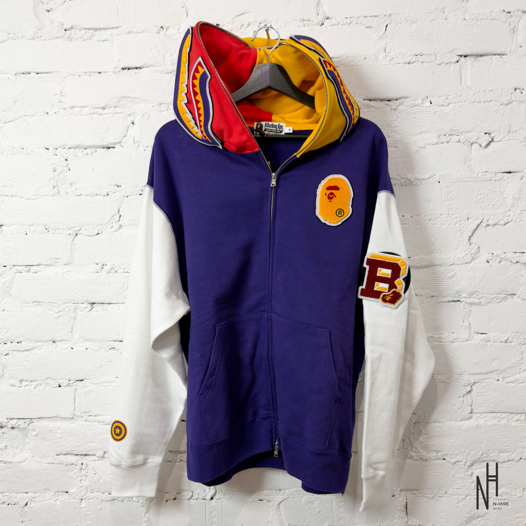 Bape Shark Full Zip Hoodie navy męska N-Hype streetwear