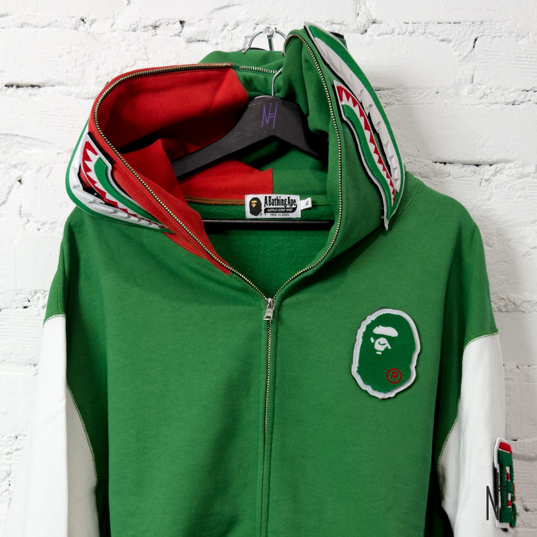 BAPE Shark Full Zip Italy Hoodie zielony N-Hype streetwear sklep