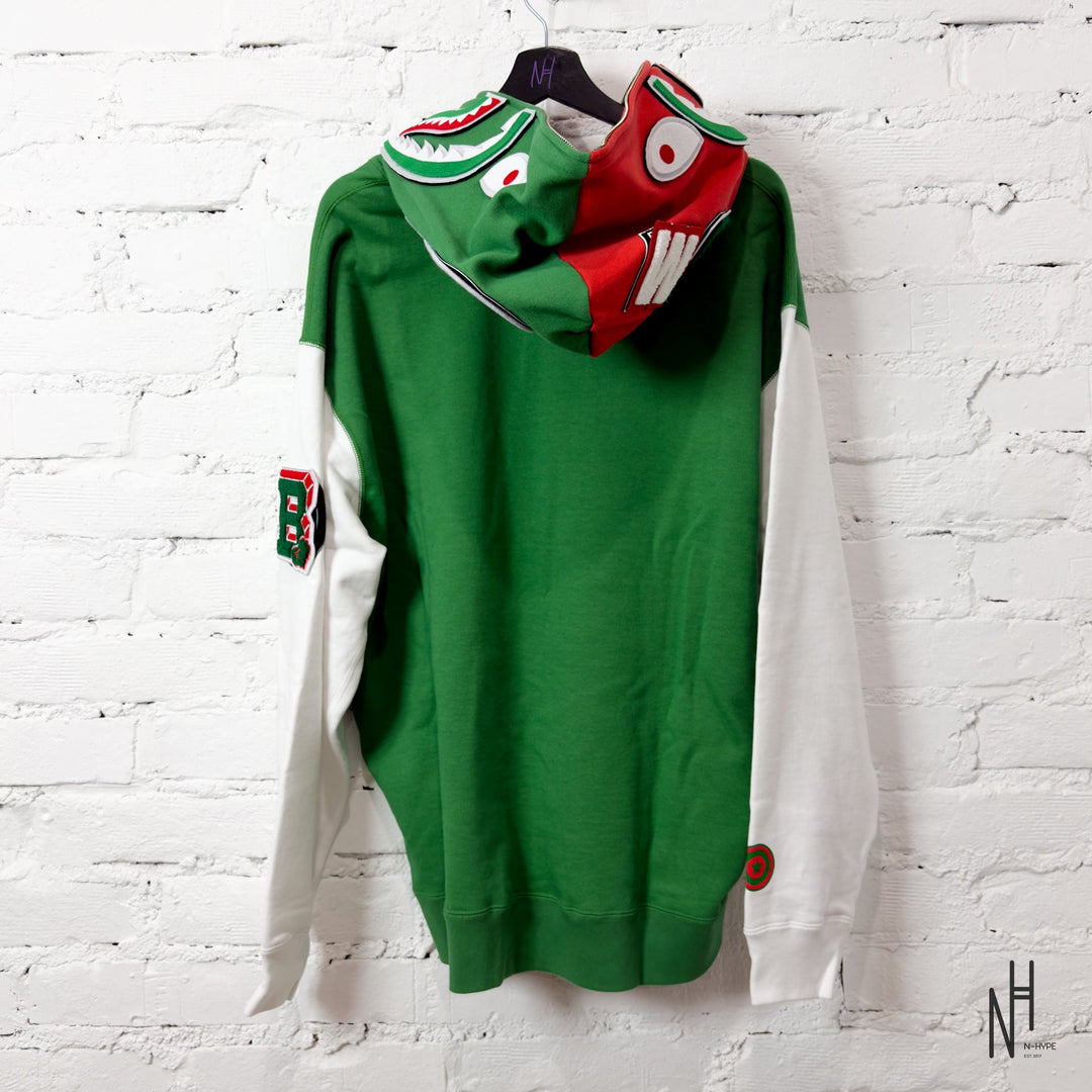 BAPE Shark Full Zip Italy Hoodie zielony N-Hype streetwear hoodie