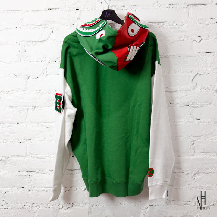 BAPE Shark Full Zip Italy Hoodie zielony N-Hype streetwear hoodie