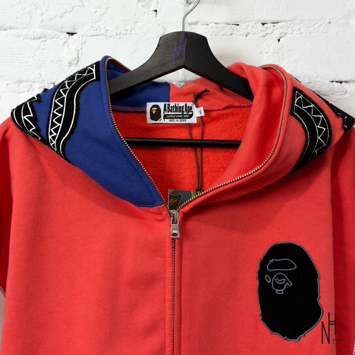 BAPE Shark Full Zip Japan Hoodie Red męska N-Hype