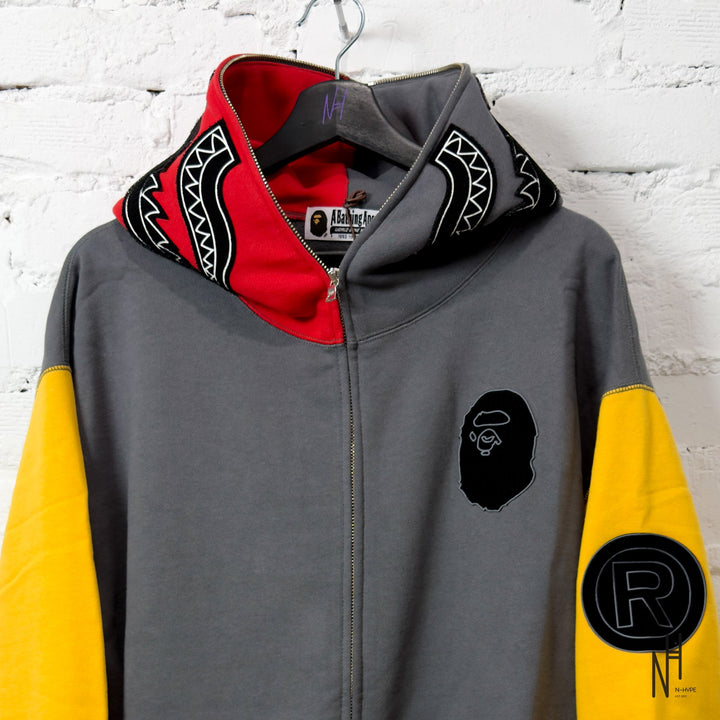 BAPE Shark Full Zip Malaysia Hoodie Gray streetwear N-Hype