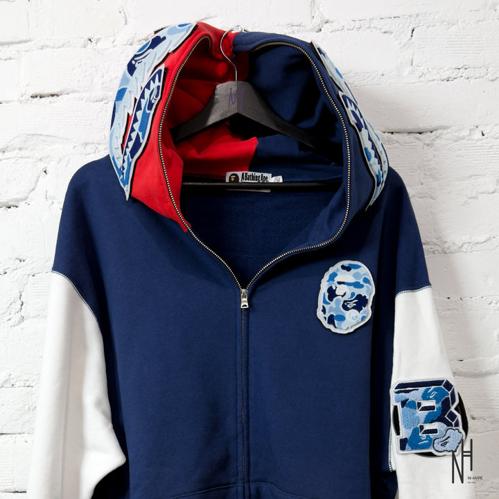 BAPE Shark Full Zip UK Hoodie Red - zdjęcie 2 - N-Hype