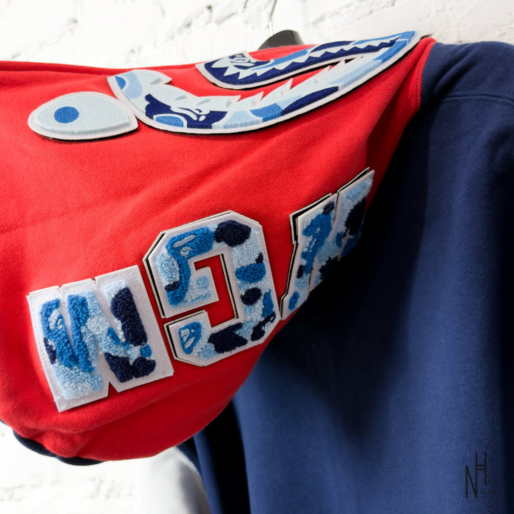 BAPE Shark Full Zip UK Hoodie Red - zdjęcie 9 - N-Hype