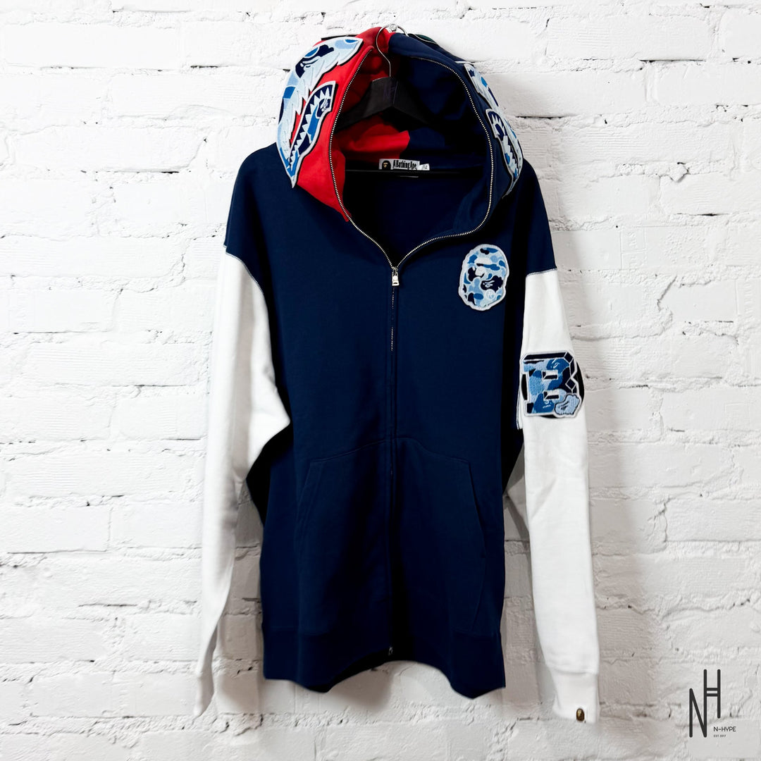 BAPE Shark Full Zip UK Hoodie Red - N-Hype