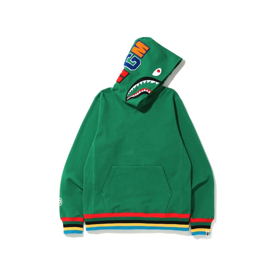 BAPE Shark Line Rib Pullover Hoodie czarny męski N-Hype