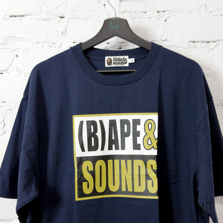 BAPE Sounds Logo Tee Navy koszulka męska N-Hype in Navy Blue