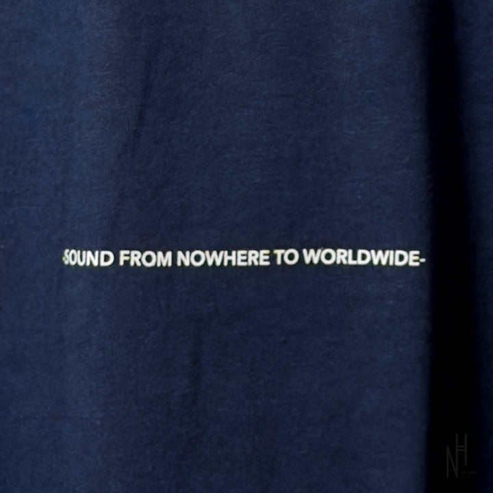 BAPE Sounds Logo Tee Navy koszulka męska N-Hype marine blue Streetwear.