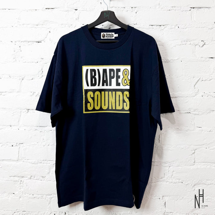 BAPE Sounds Logo Tee Navy koszulka męska marki BAPE w kolorze granatowym N-Hype.