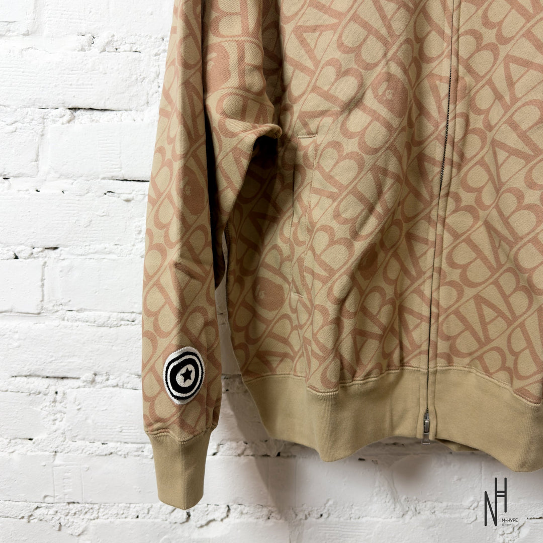 BAPE Sport Monogram Shark Hoodie Beige N-Hype streetwear hoodie beige.