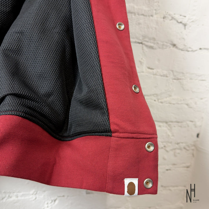 BAPE Sweat Varsity Jacket Burgundy N-Hype streetwear varsity jacket burgundy color.