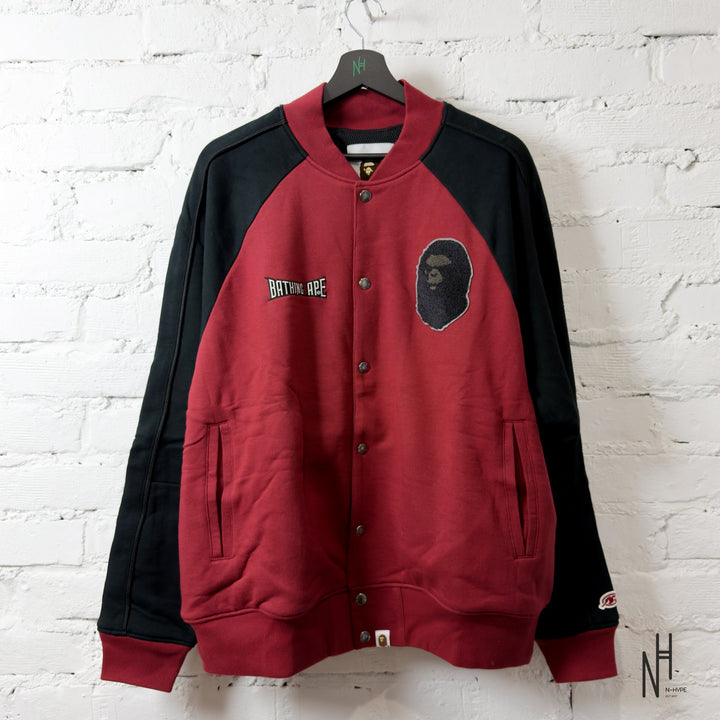 BAPE Sweat Varsity Jacket Burgundy męska N-Hype