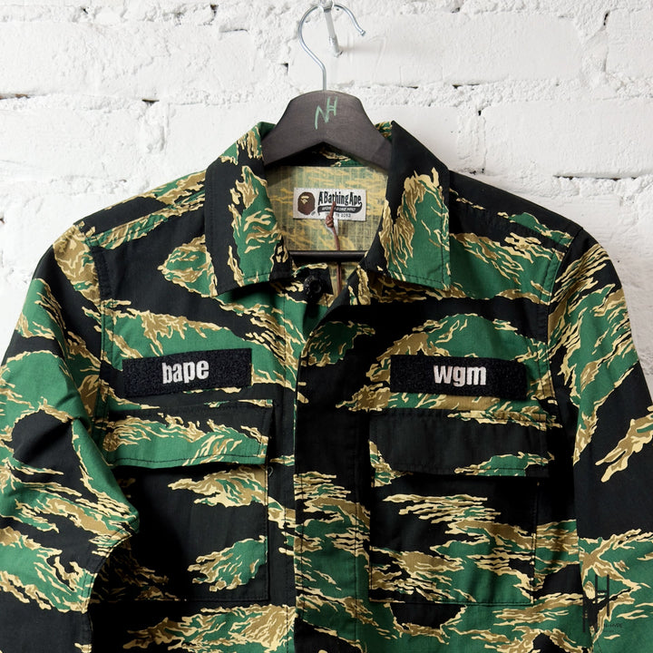 BAPE Tiger Camo koszulka Military Green N-Hype streetwear.