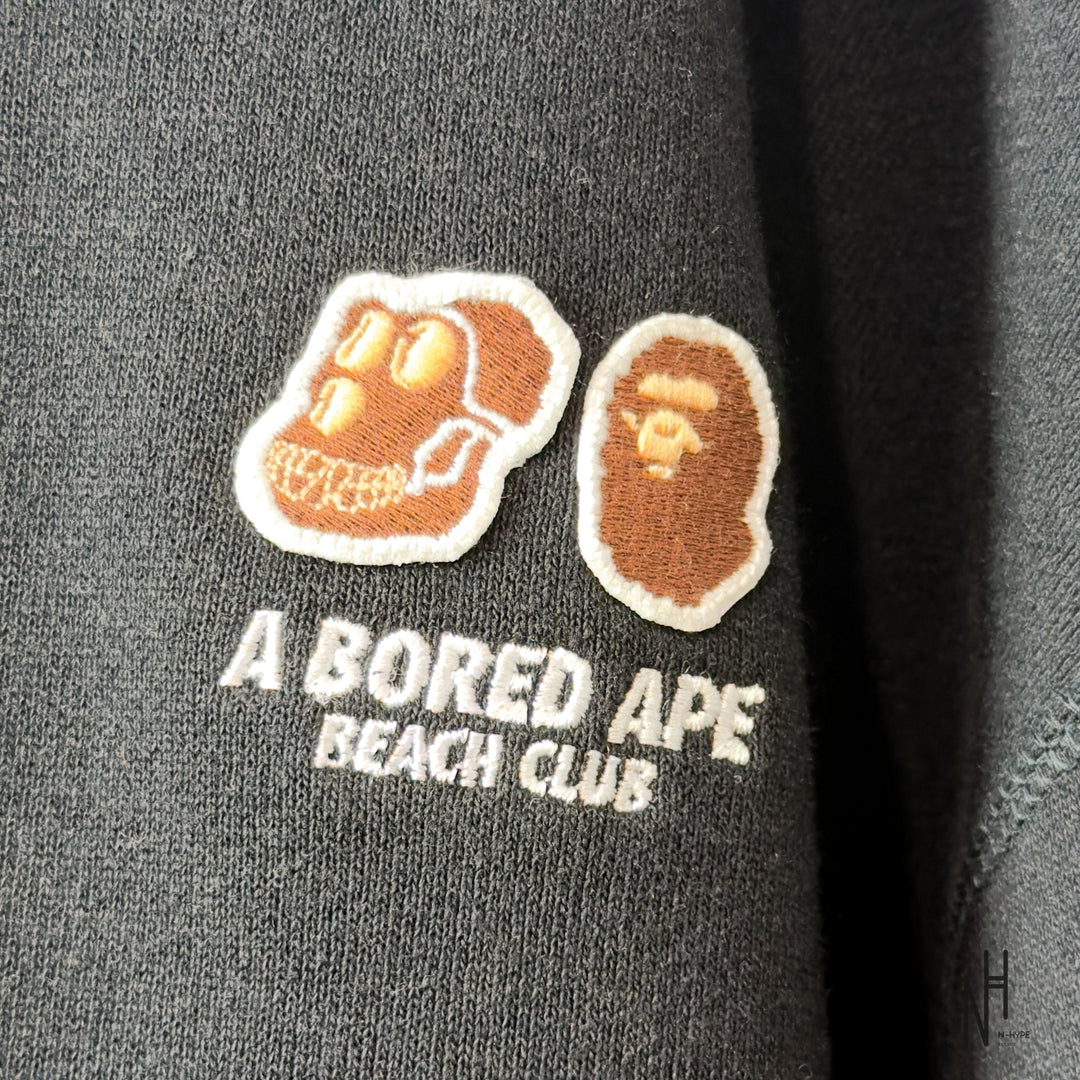 BAPE x BAYC Shark Full Zip Hoodie czarna N-Hype streetwear hoodie