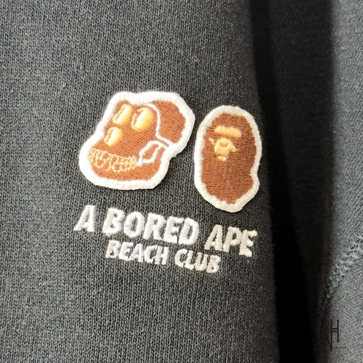 BAPE x BAYC Shark Full Zip Hoodie czarna N-Hype streetwear hoodie
