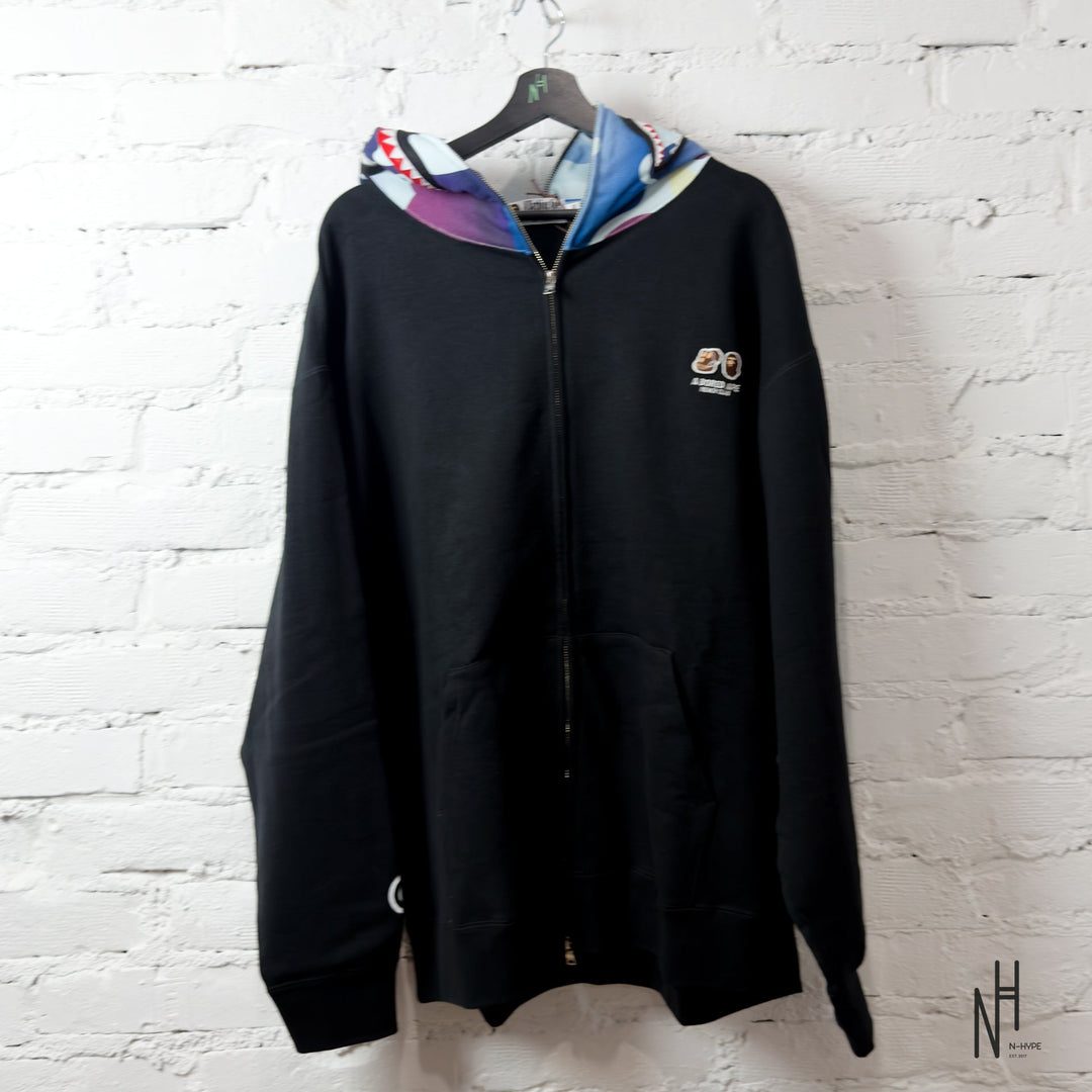 BAPE x BAYC Shark Full Zip Hoodie czarny N-Hype streetwear hoodie