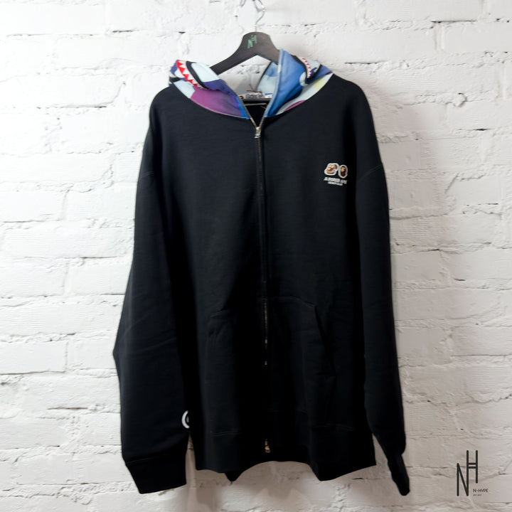 BAPE x BAYC Shark Full Zip Hoodie czarny N-Hype streetwear hoodie