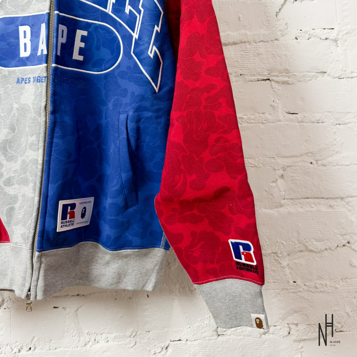 BAPE X RUSSELL Shark Full Zip Hoodie Multicolor N-Hype streetwear hoodie sweatshirt multicolor trend fashion brand.