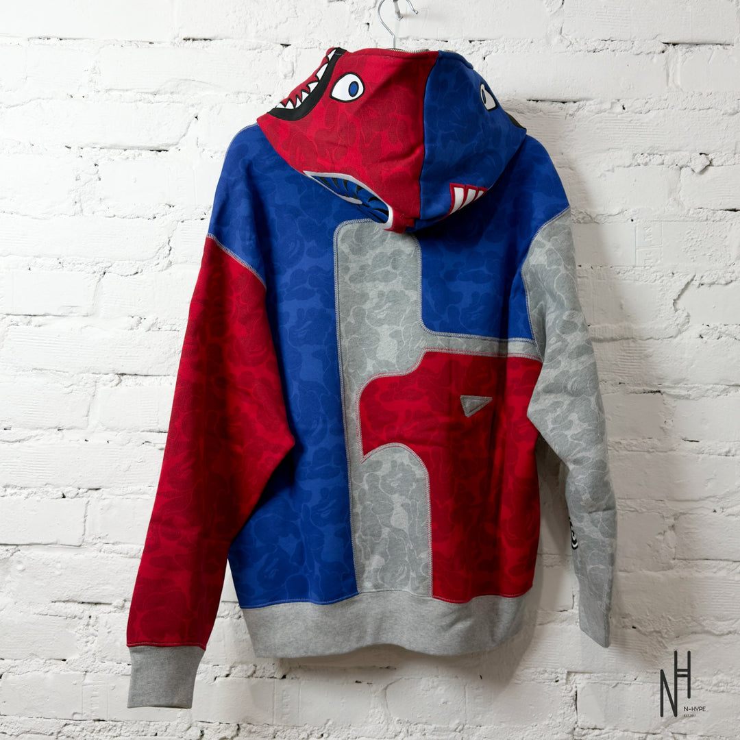 BAPE X RUSSELL Shark Full Zip Hoodie Multicolor N-Hype streetwear hoodie multikolor