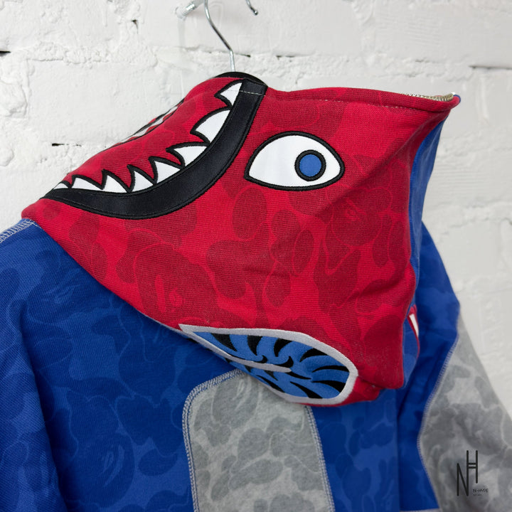BAPE X RUSSELL Shark Full Zip Hoodie Multicolor N-Hype streetwear hoodie multikolor