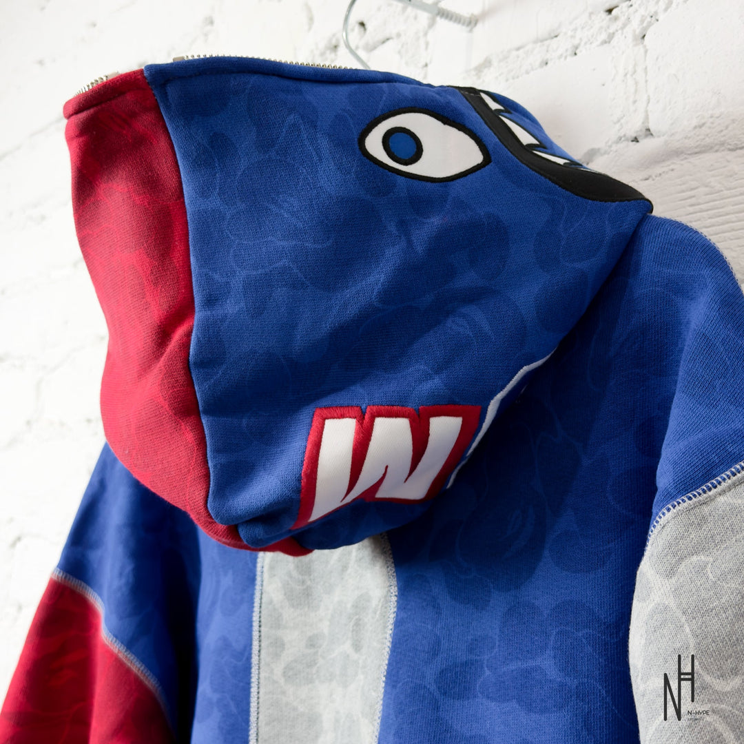 BAPE X RUSSELL Shark Full Zip Hoodie Multicolor N-Hype streetwear sweatshirt fashion trend
