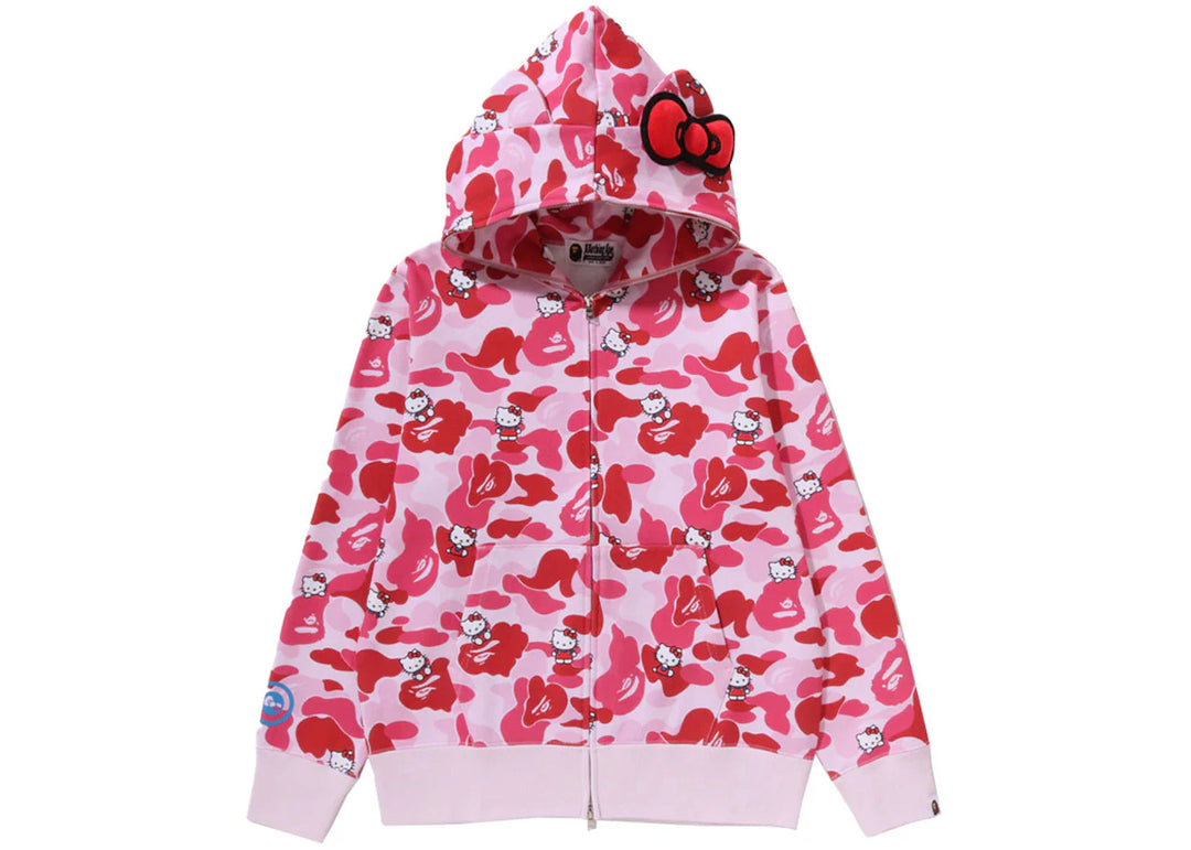 BAPE x Sanrio Characters Hello Kitty Camo Full Zip Hoodie (Ladies) Pink - Róż - N-Hype