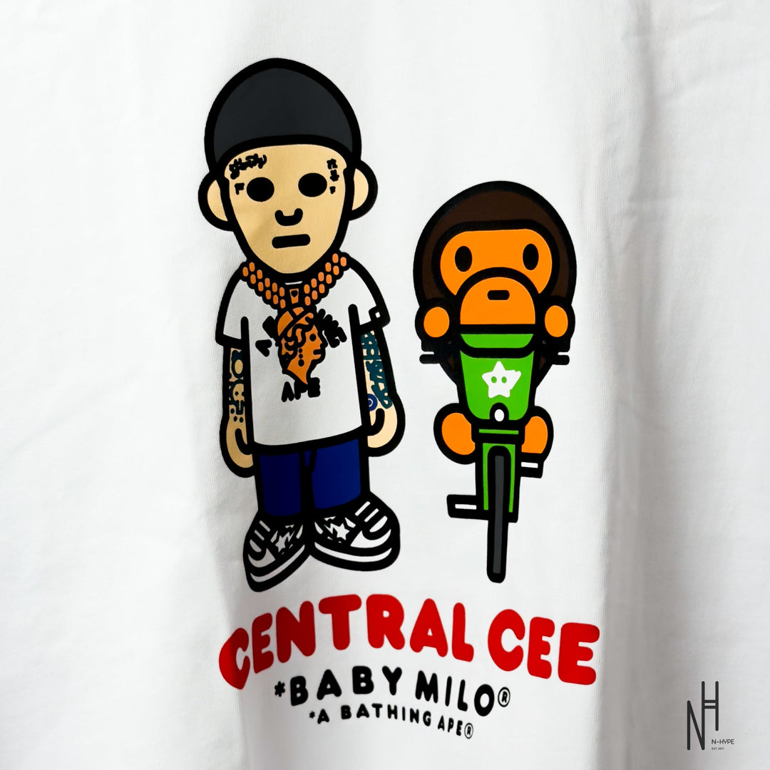 Bape x Spotify by Central Cee Baby Milo Relaxed White Tee N-Hype koszulka męska