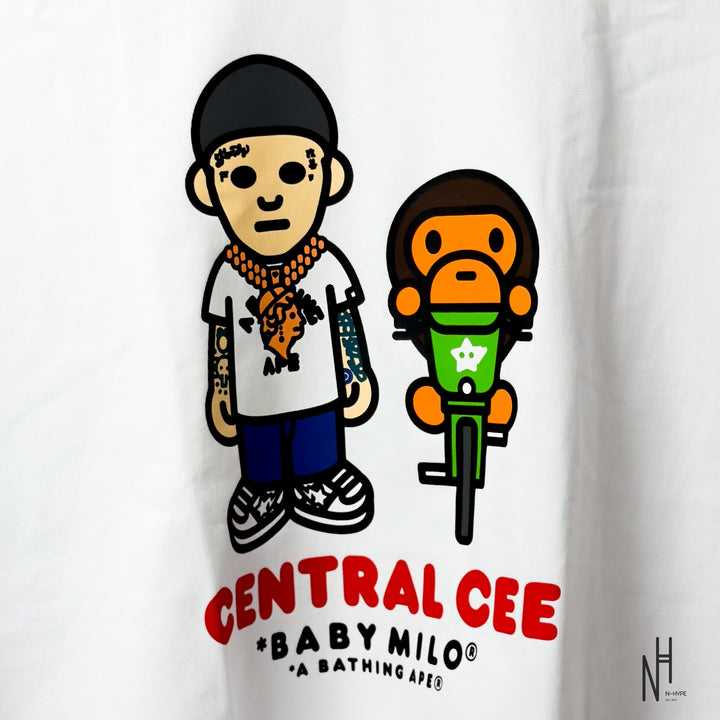 Bape x Spotify by Central Cee Baby Milo Relaxed White Tee N-Hype koszulka męska