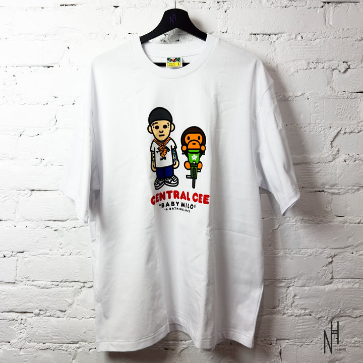 Bape x Spotify by Central Cee Baby Milo Relaxed White Tee N-Hype koszulka męska
