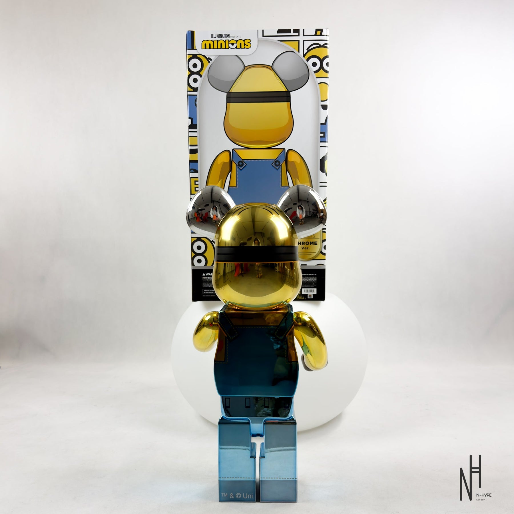 Bearbrick DAVE 1000% CHROME Ver. – Premium Collector's Edition | N