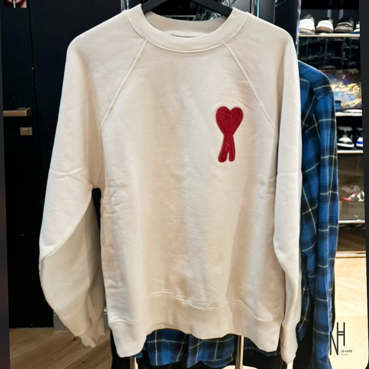 Beige Ami de Coeur Sweatshirt Red Patch N-Hype streetwear sweatshirt.
