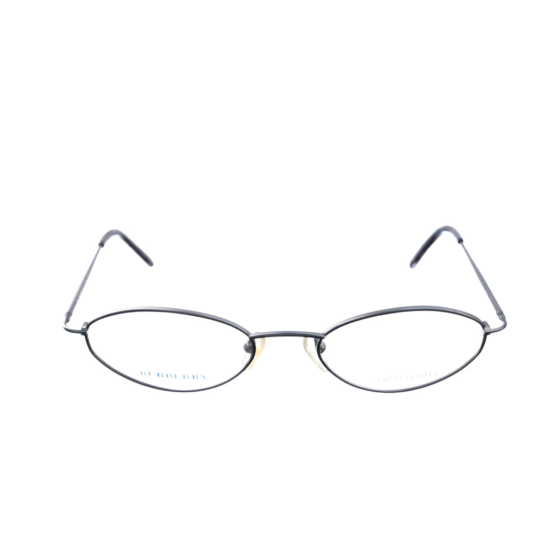 Burberry 00s Blue Silver Oval niebiesko srebrne owalne oprawki okularowe