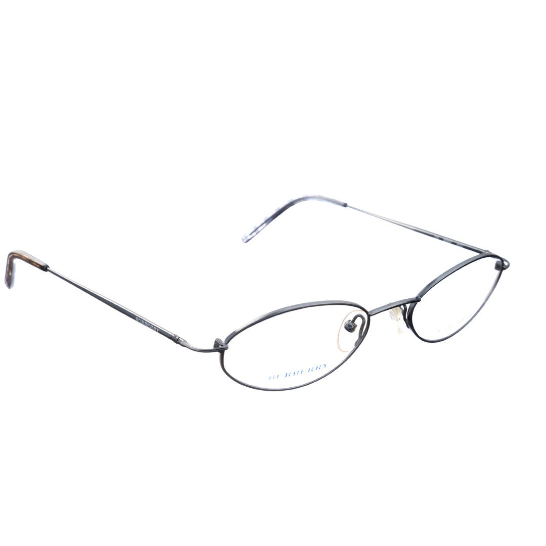 Burberry 00s Blue Silver Oval niebiesko srebrne owalne okulary profil