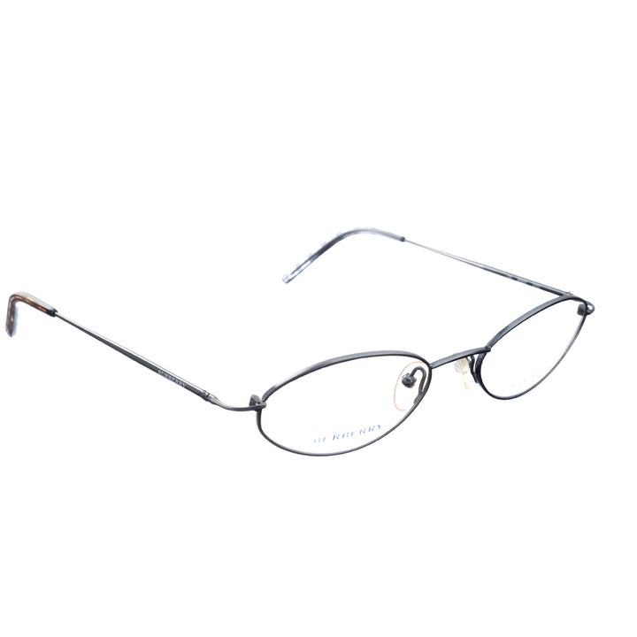 Burberry 00s Blue Silver Oval niebiesko srebrne owalne okulary profil