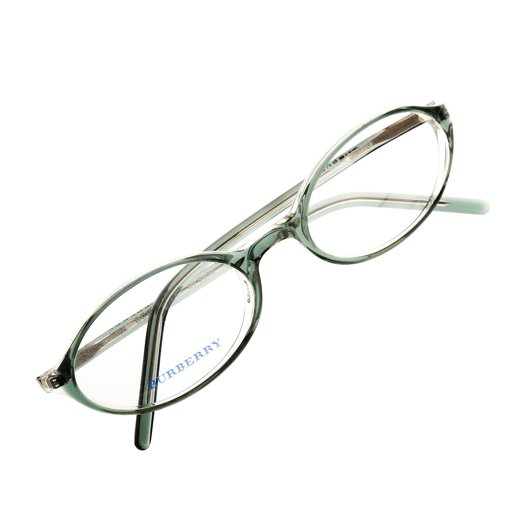 Burberry 90s Bottle Green Oval zielone owalne okulary widok pod kątem